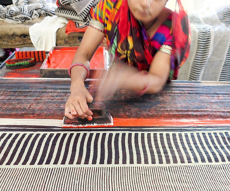 vegetable dye and block printing in Jaipur. Pic: Heather Moore Oct2014