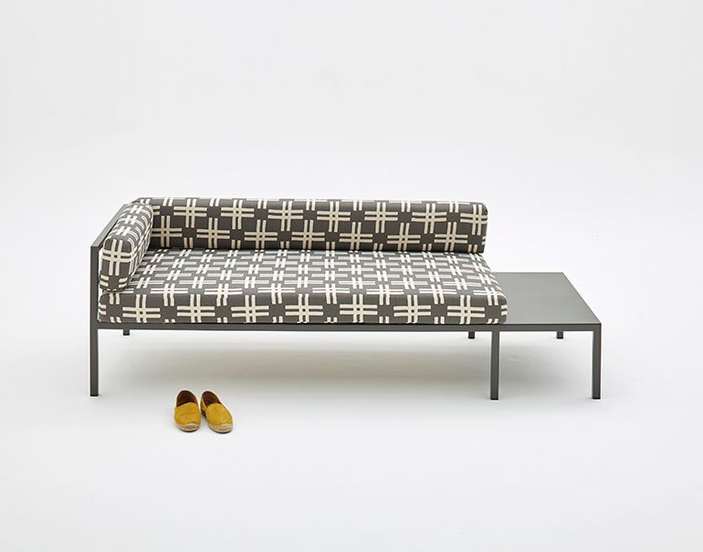 LIM sofa in Weft fabric by Skinny laMinx. Brise Soleil collection 2016
