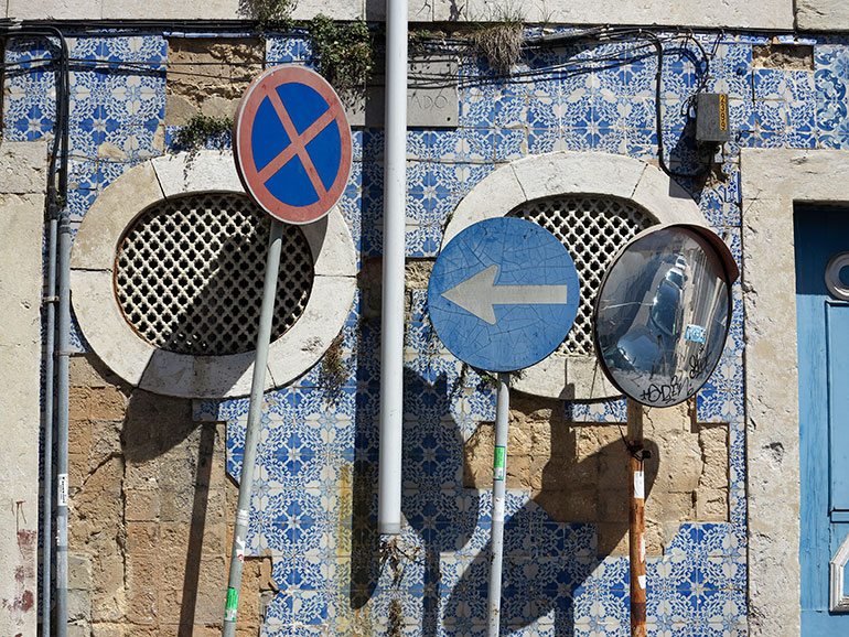 tiles-and-signs, Lisbon. Photo: Heather Moore