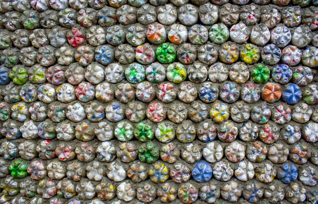 wall of ecobricks