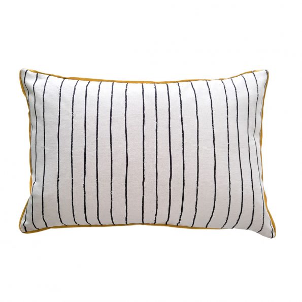 Skinny laMinx Cushion Cover x Simple Stripe Charcoal PIPED