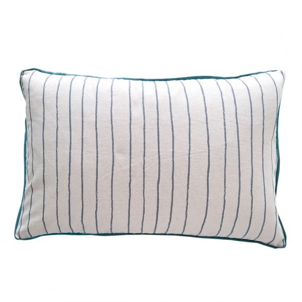 Skinny laMinx Cushion Cover x Simple Stripe steel PIPED