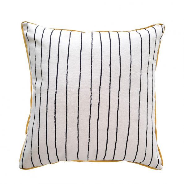 Skinny laMinx Cushion Cover X Simple Stripe charcoal PIPED
