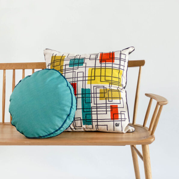 Colour Pop Round Cushion Cover - Teal/Petrol - Image 2