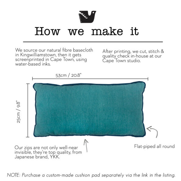 Colour Pop Oblong Cushion Cover - Teal/Petrol - Image 3