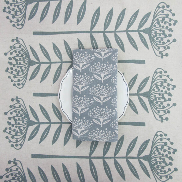 Table Runner - Tall Protea Wedgewood (46x200cm)