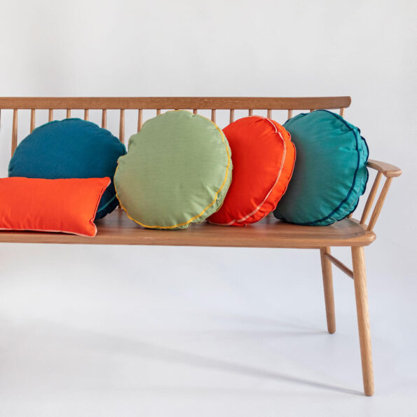 Colour Pop Round Cushion Cover - Shell/Persimmon - Image 2