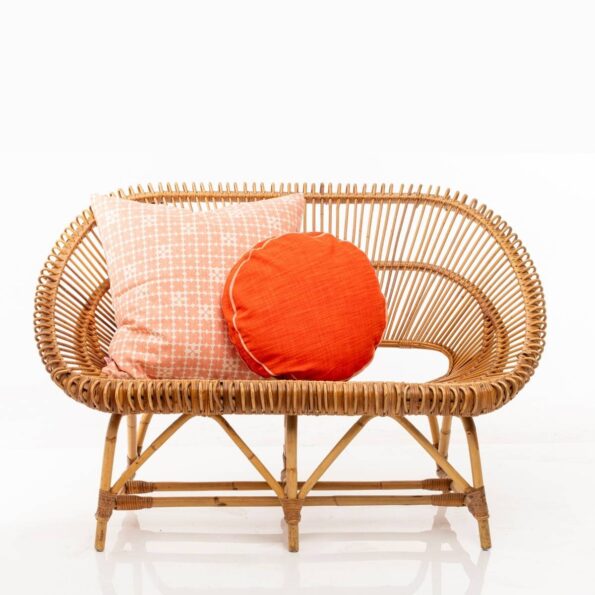 Round Cushion Cover - Colour Pop Persimmon - Image 3